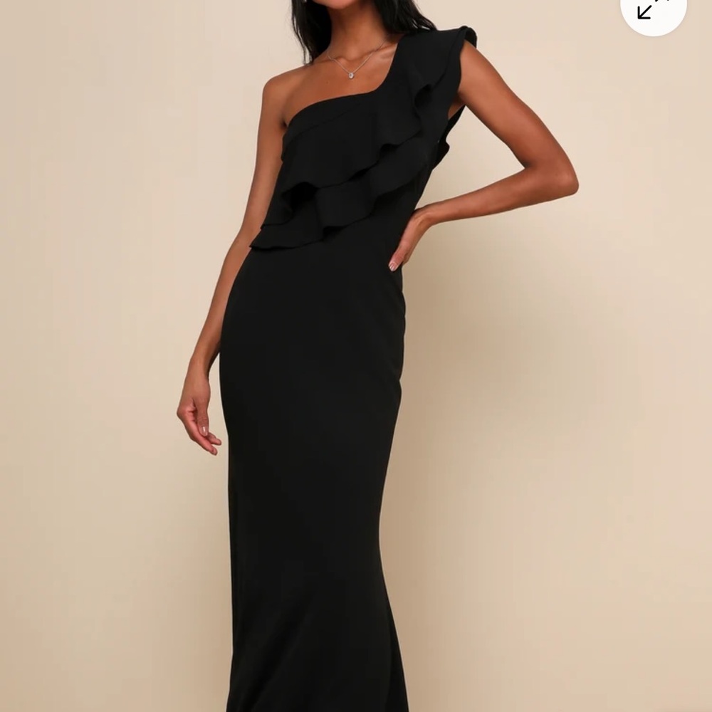 Lulus Elegant Black One-Shoulder Dress